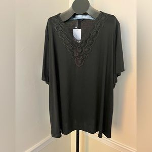 NWT Lace Panel V-Neck Shirt